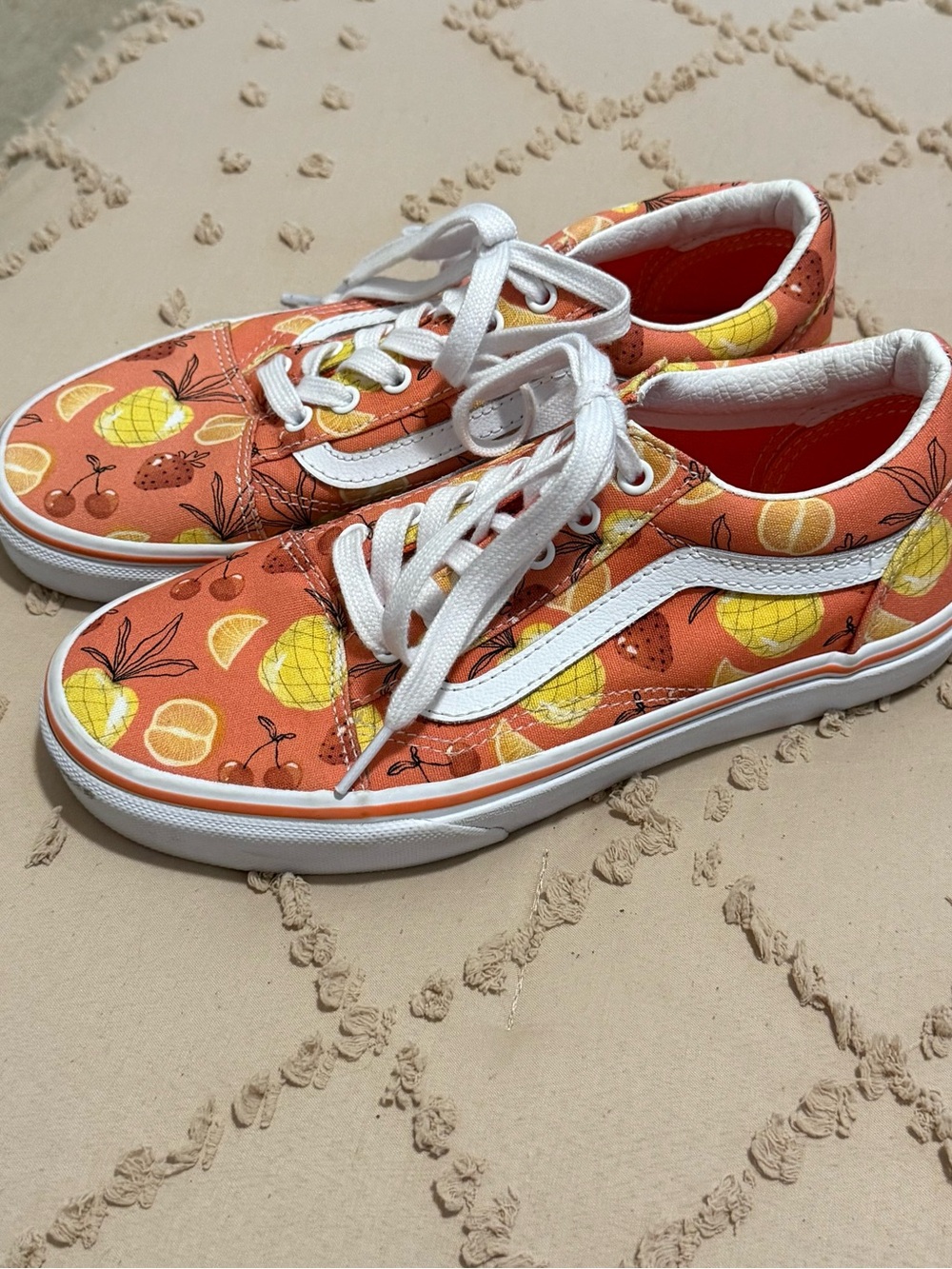 Vans Old Skool Fruity Coral  Low Top Sneakers sz 5 Juniors